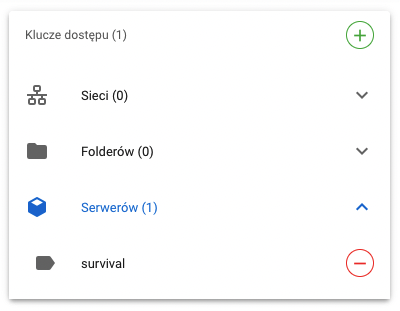 zrzut ekranu pokazujący nowo utworzony klucz z podanymi wyżej przykładowymi danymi