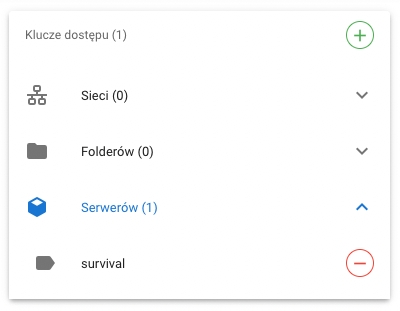 zrzut ekranu pokazujący nowo utworzony klucz z podanymi wyżej przykładowymi danymi