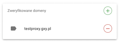 zrzut ekranu pokazujący kategorię z domyslną domeną, która służy do łączenia z serwerem